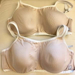 2 36DDD tan with white pipping Natori bras